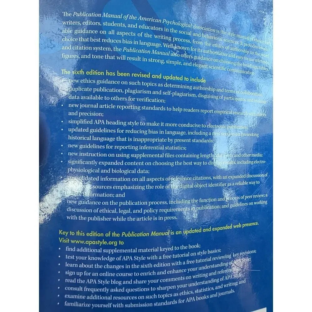 Publication‎ manual of the American Psychological Association (6th ed.) 2010